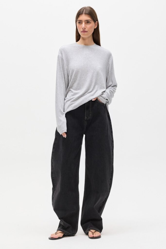 LIAM LONG SLEEVE - LIGHT GREY STRIPE