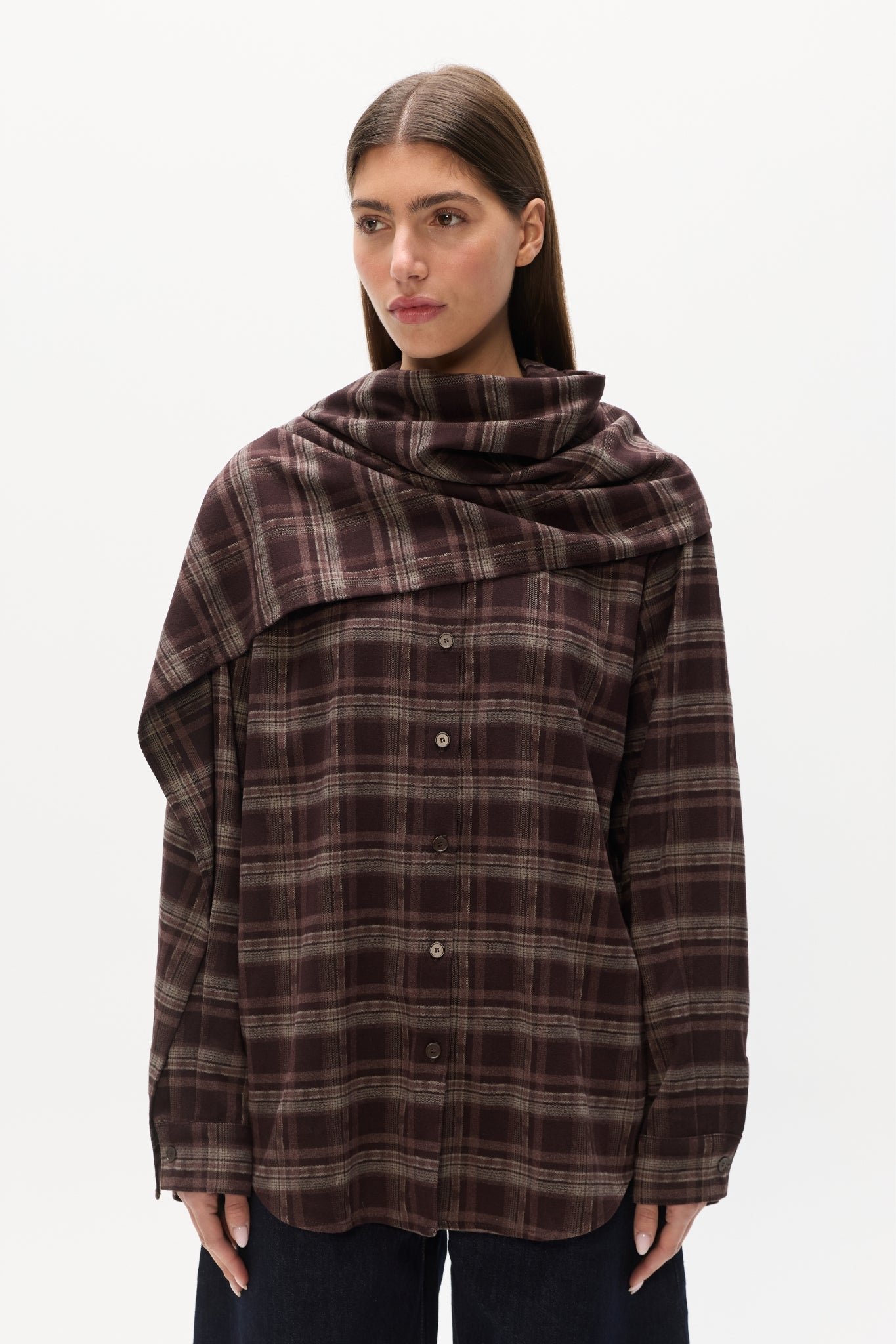 VAUGHN CAPE SHIRT - PLAID
